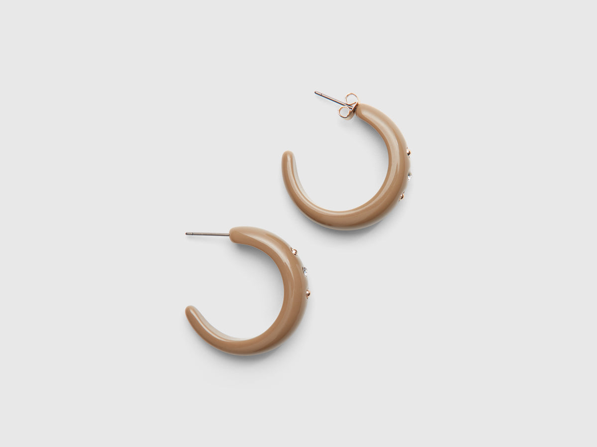 Hoop earrings with rhinestones and studs