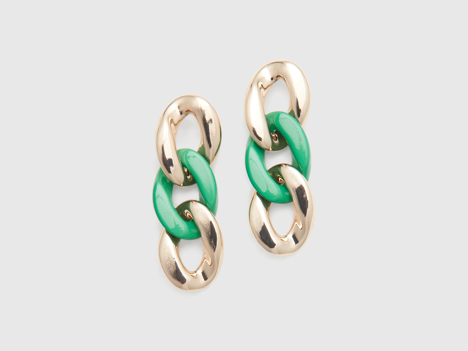 Chain drop earrings da donna verde 2 | Benetton Outlet