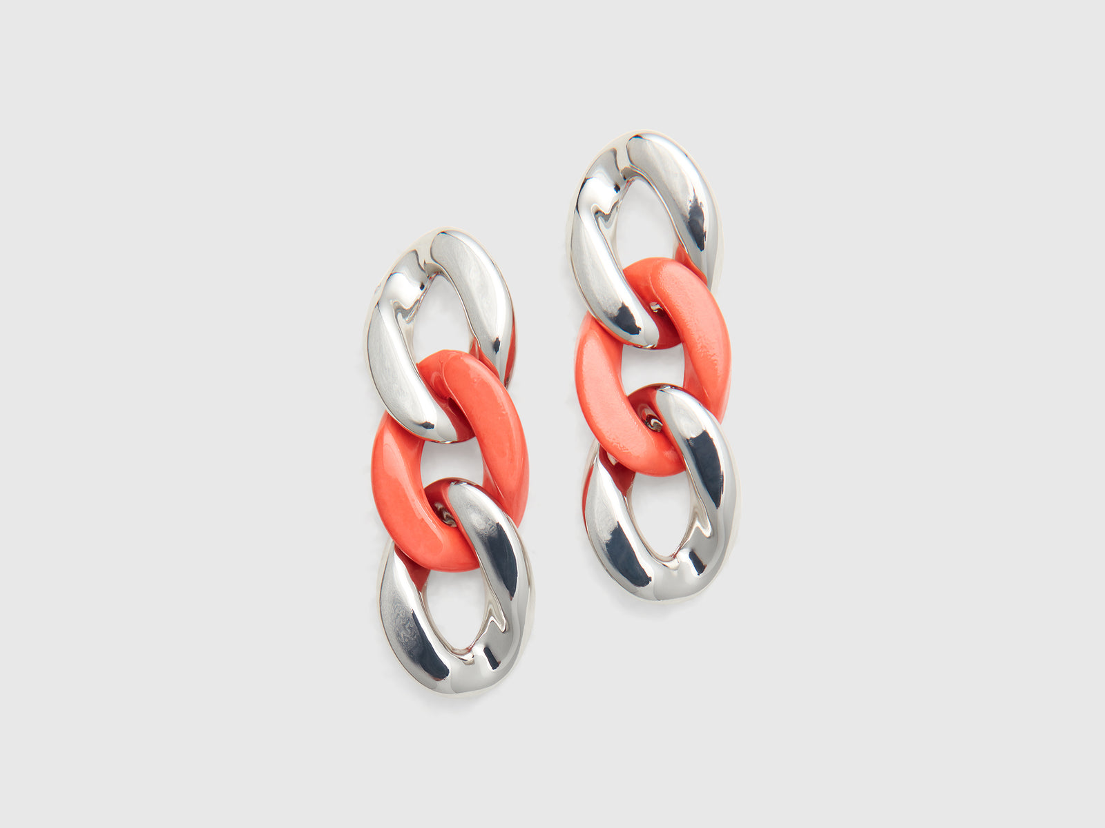 Pendant earrings with chain and da donna rosa 2 | Benetton Outlet