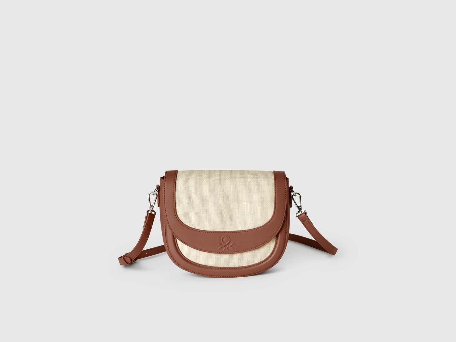 Raffia-effect shoulder bag da donna marrone | Benetton Outlet