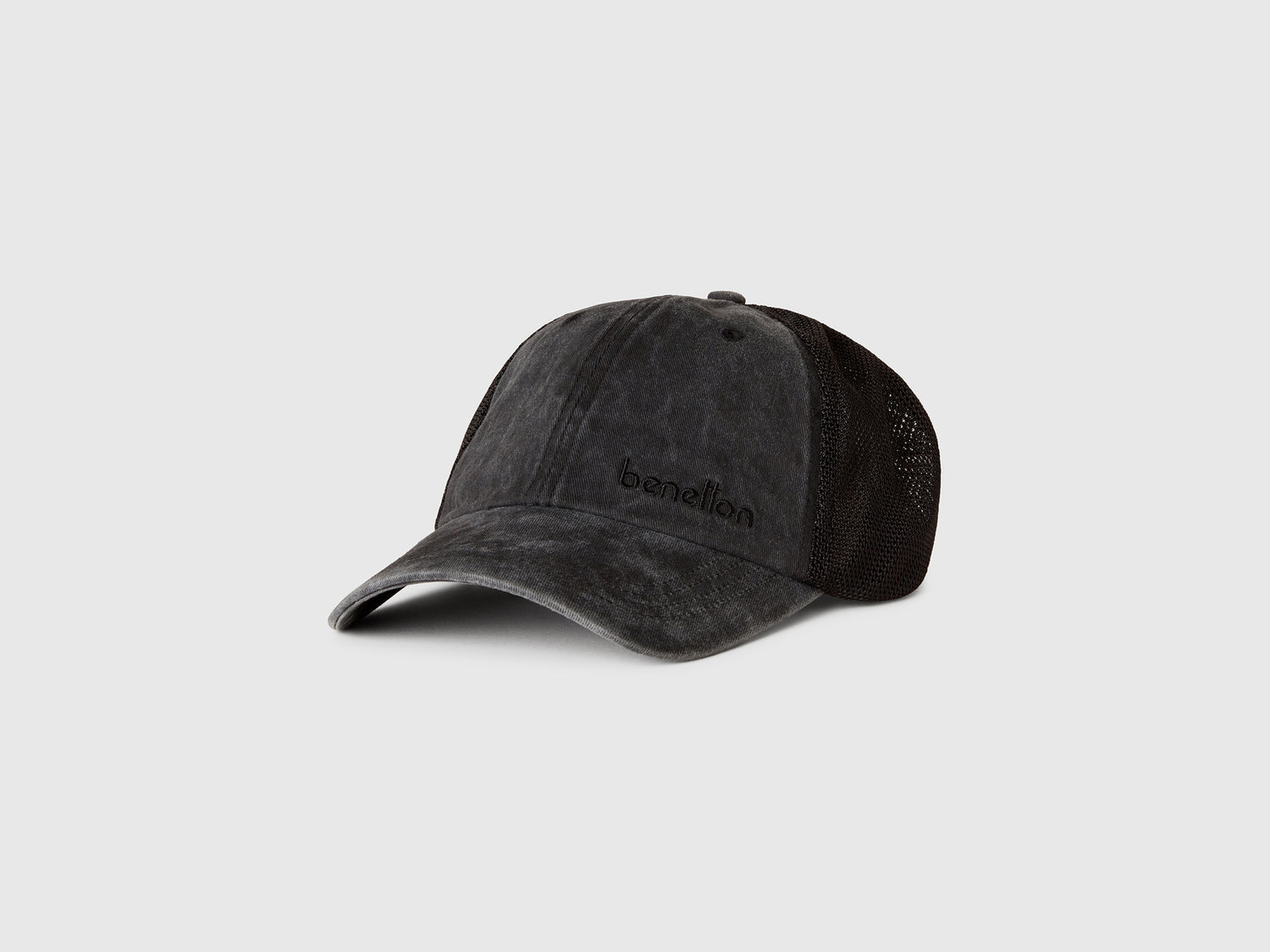Cappello baseball in cotone e mesh da uomo nero | Benetton Outlet