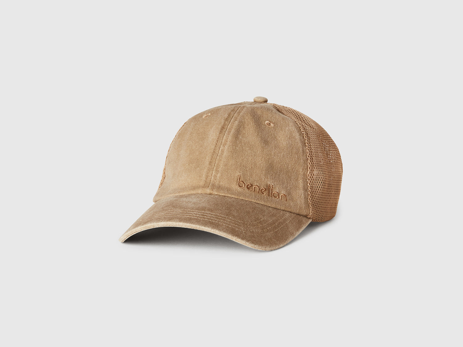 Cappello baseball in cotone e mesh da uomo beige | Benetton Outlet