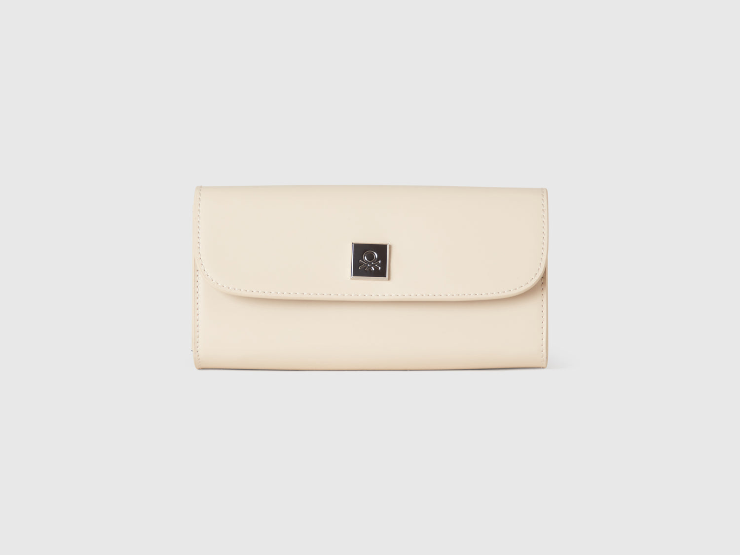Portafoglio grande in tessuto spalmato da donna beige | Benetton Outlet