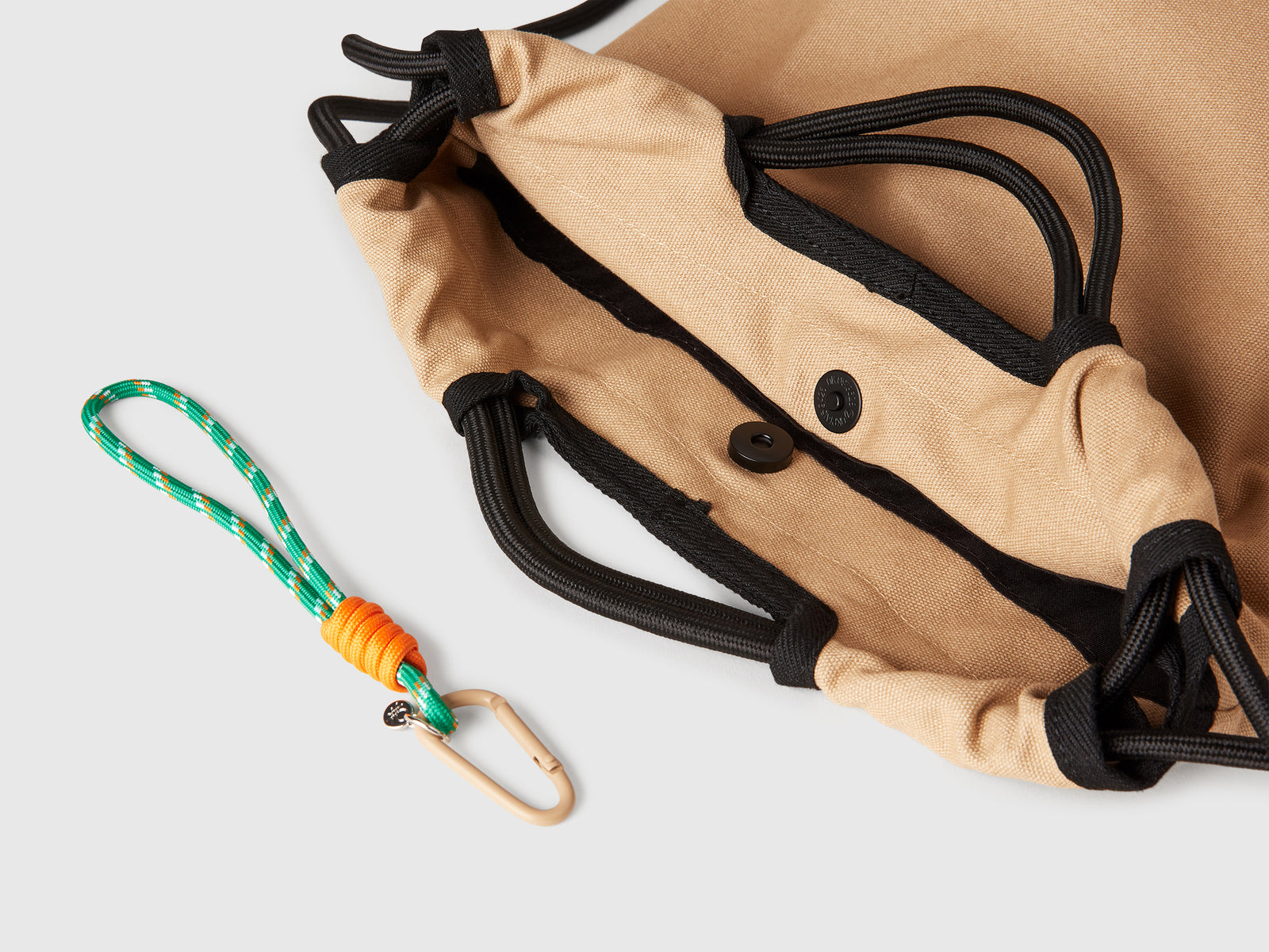 Sacca zaino in puro cotone da uomo beige 3 | Benetton Outlet