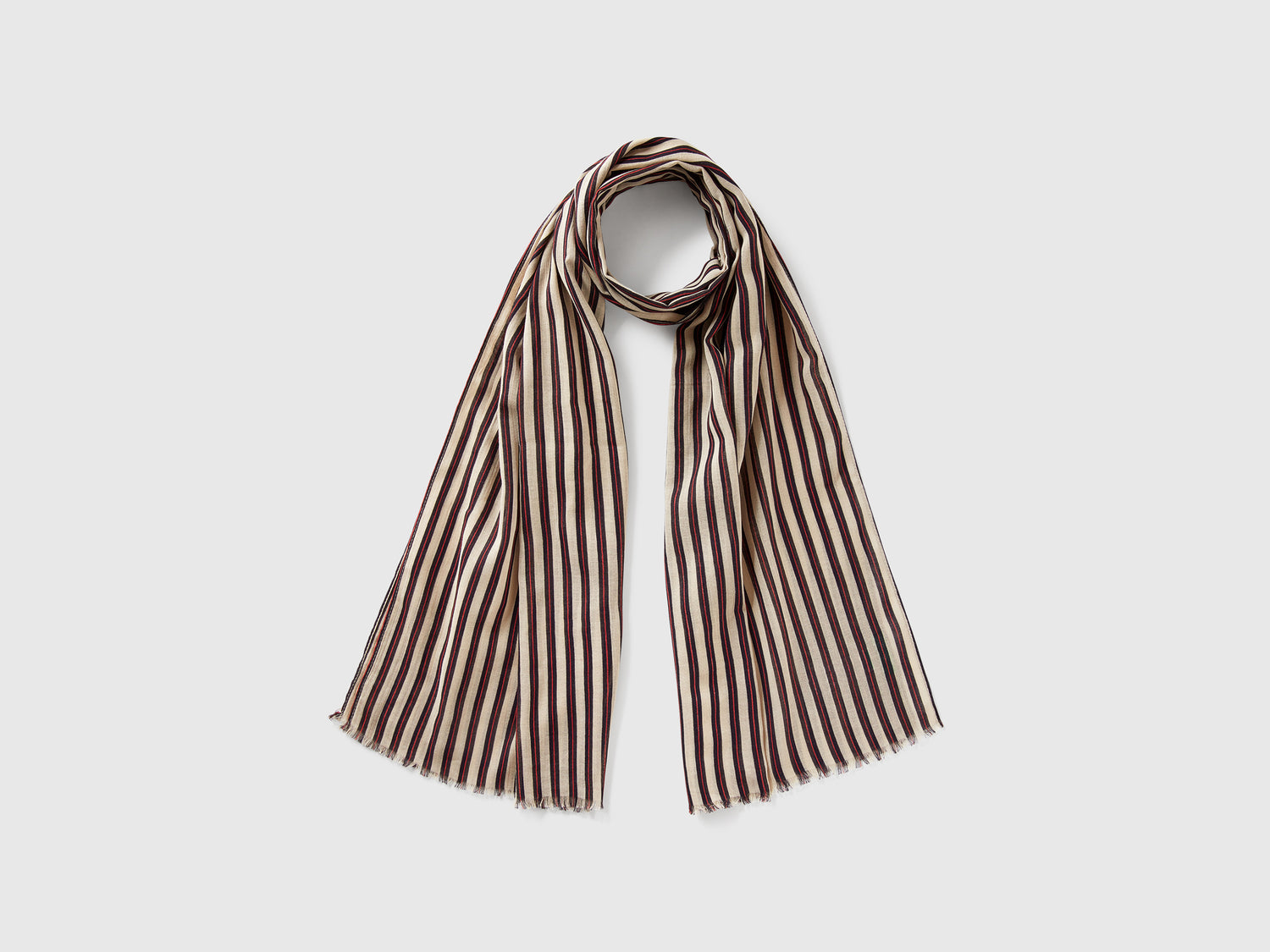 Patterned linen blend scarf da donna multi-color | Benetton Outlet