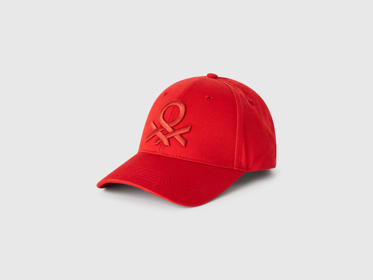Cappello baseball con logo ricamato da uomo rosso | Benetton Outlet