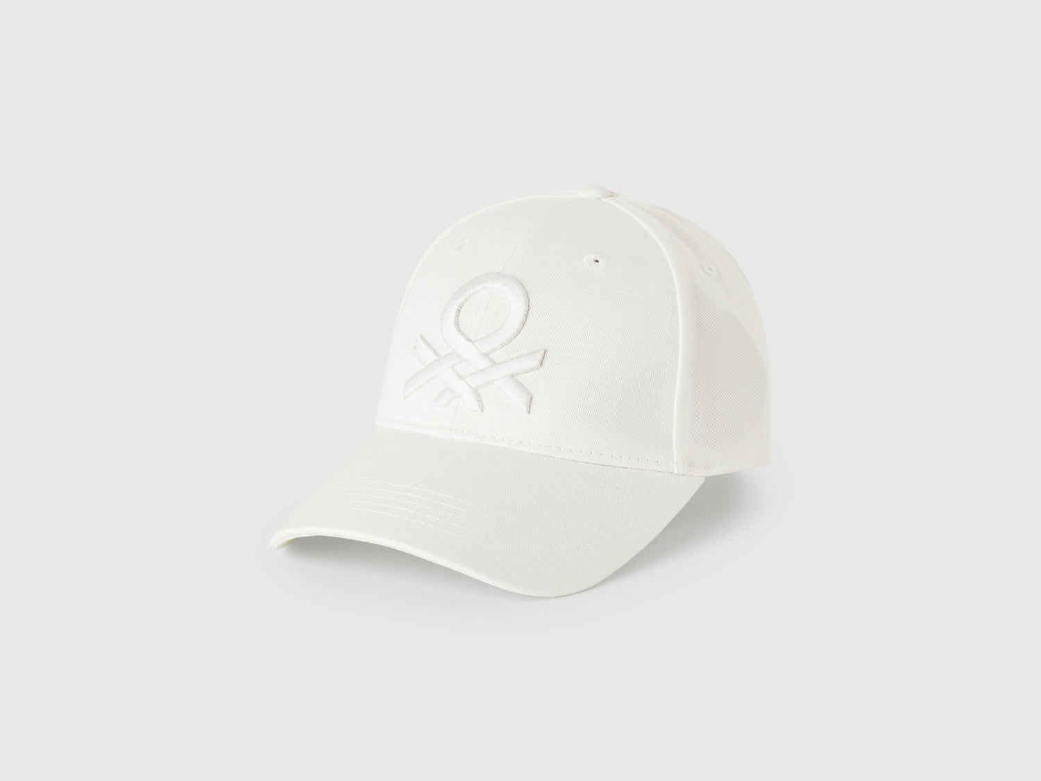 Cappello baseball con logo ricamato da uomo bianco | Benetton Outlet