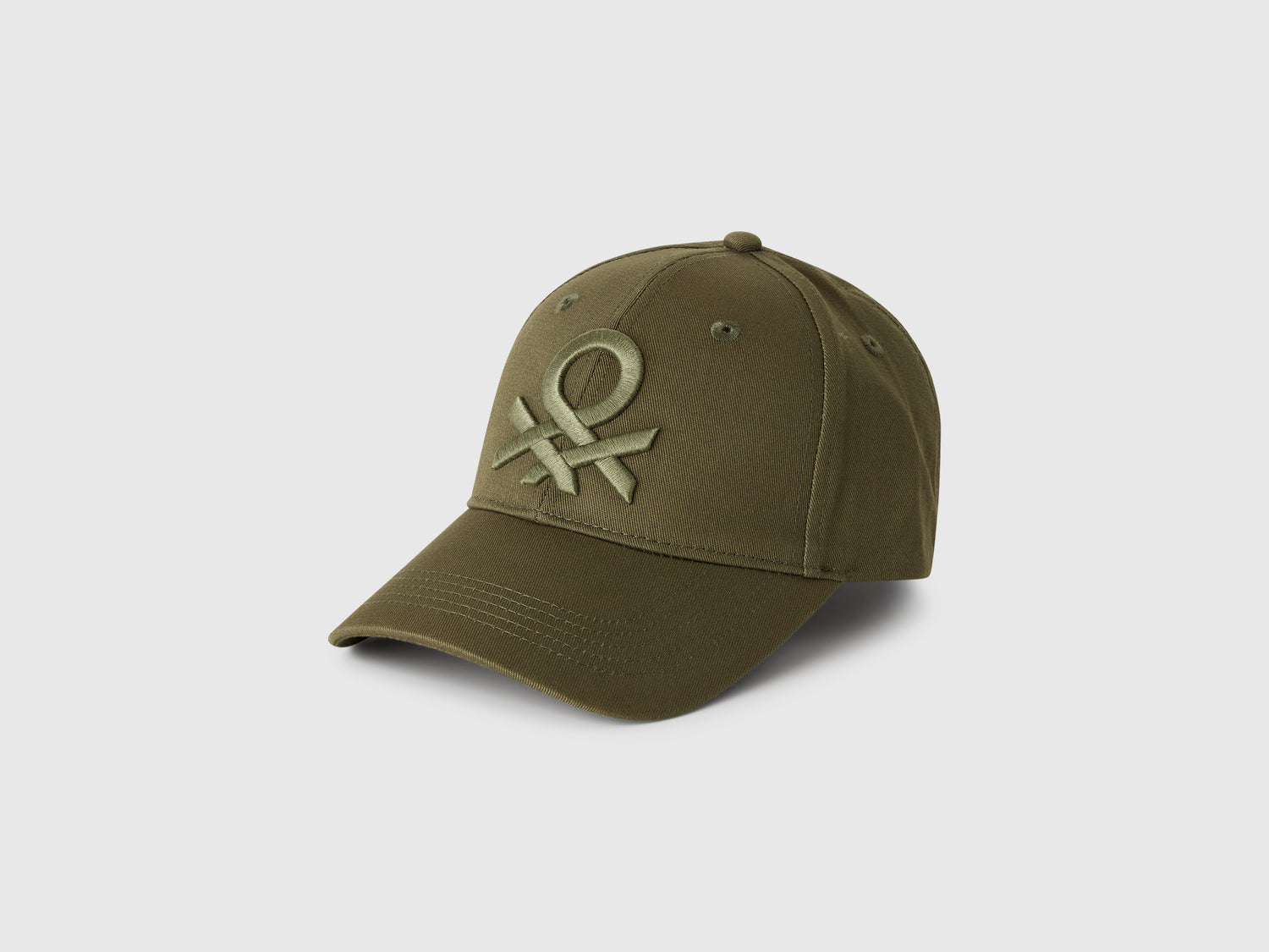 Cappello baseball con logo ricamato da uomo verde militare | Benetton Outlet