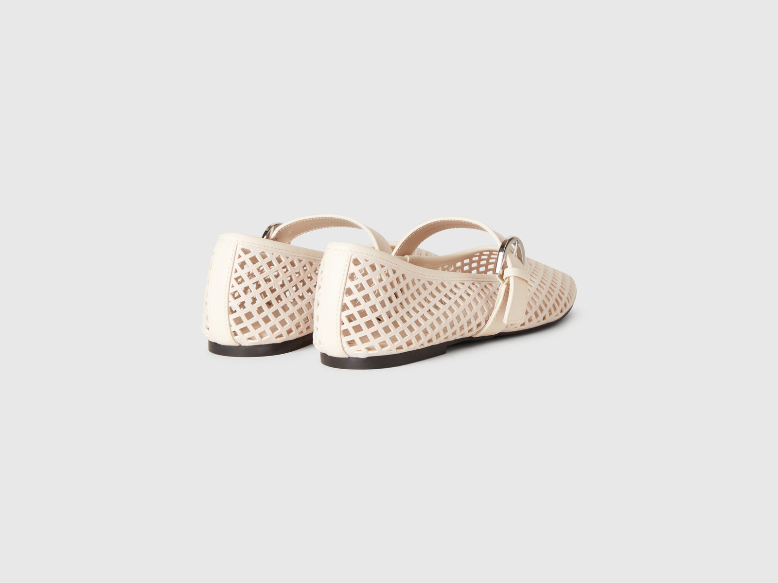 Ballerine a rete da donna bianco panna 2 | Benetton Outlet