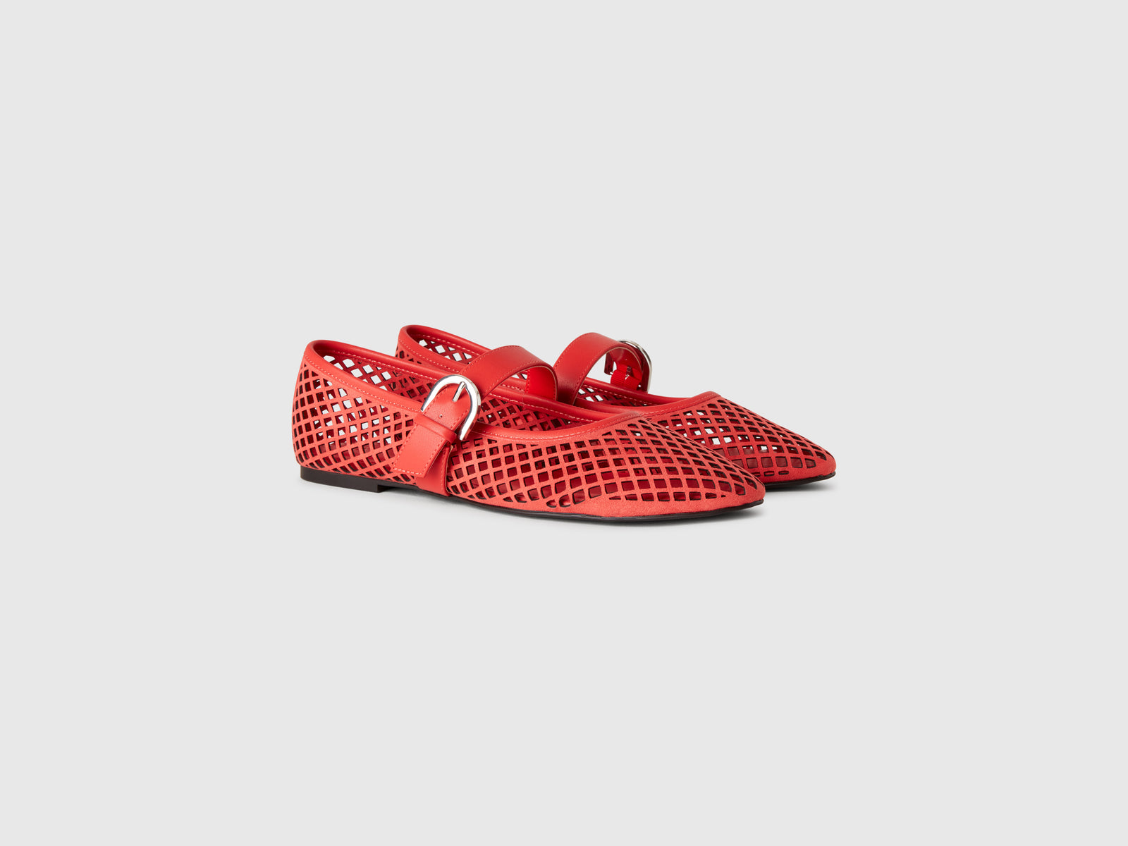 Ballerine a rete da donna rosso mattone 3 | Benetton Outlet