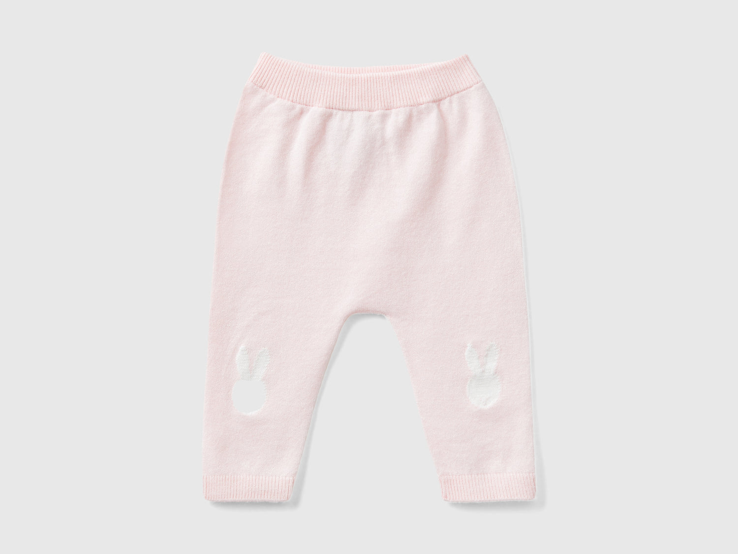Pantalones de punto con inserción da neonato rosa tenue | Benetton Outlet