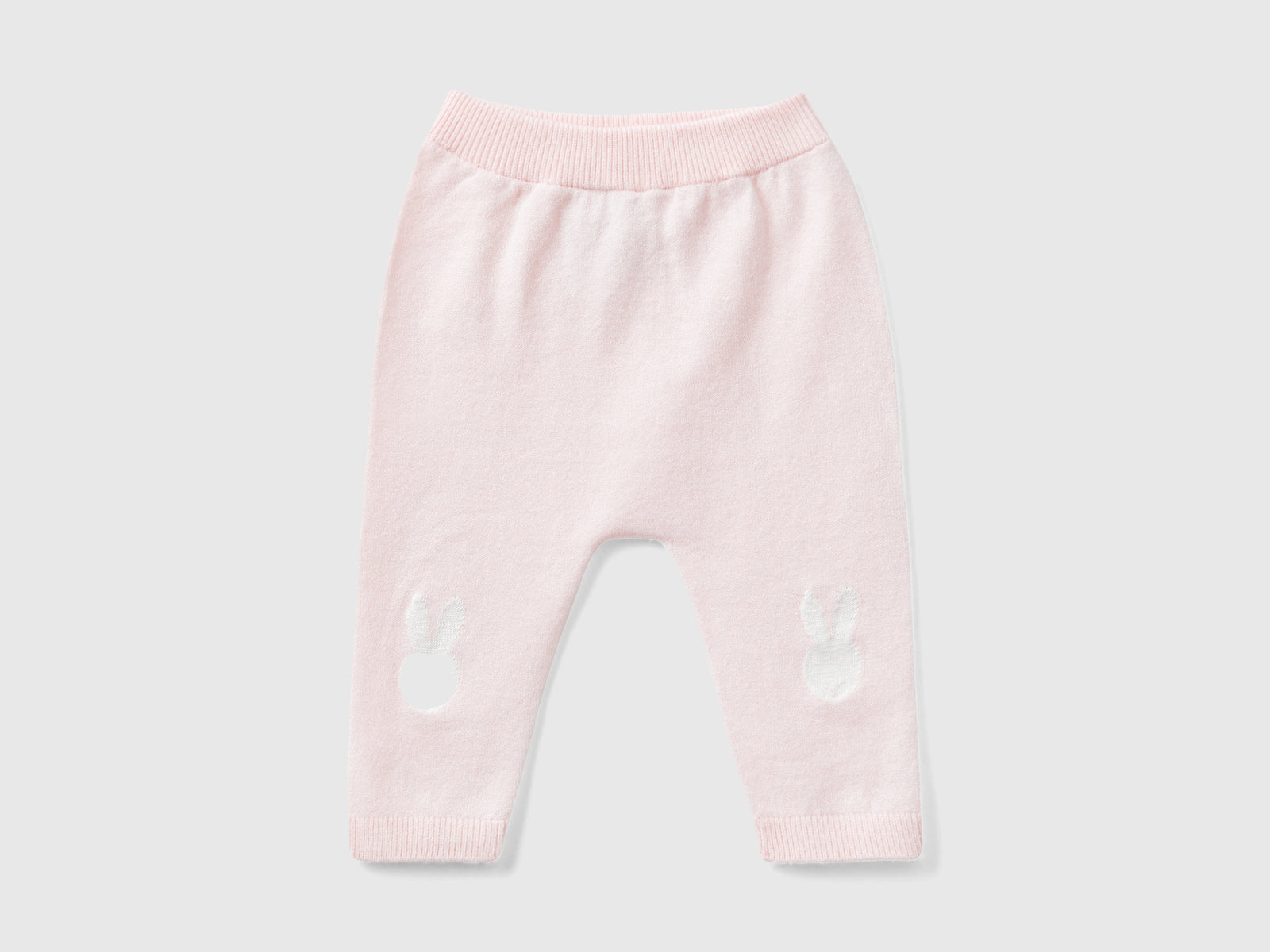 Pantalones de punto con inserción da neonato rosa tenue | Benetton Outlet