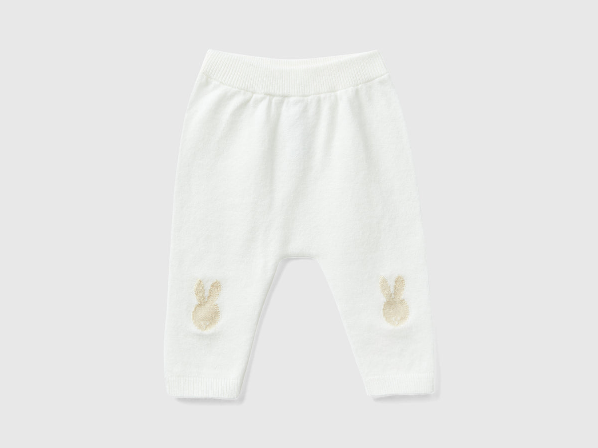 Pantaloni in maglia con intarsio