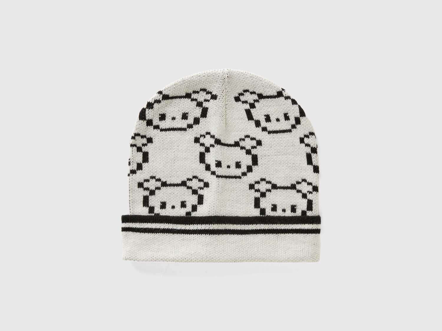 Cappello in maglia con pattern animali da bimbo bianco | Benetton Outlet