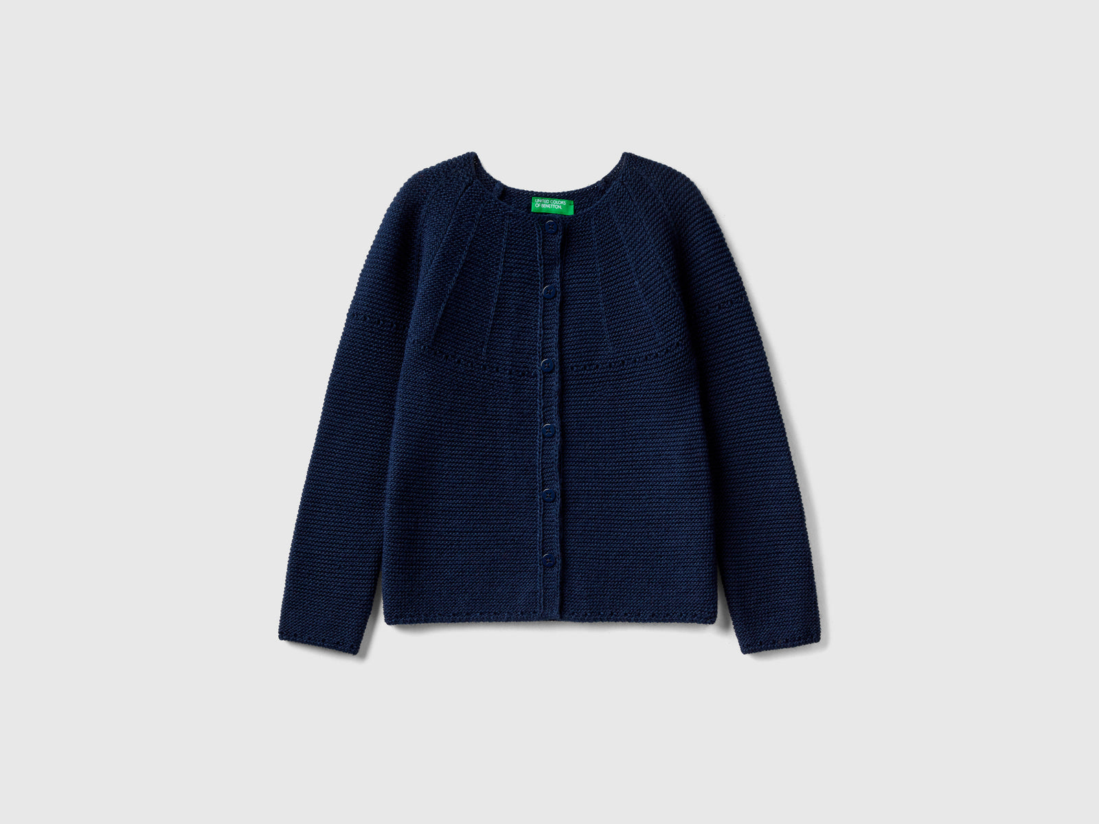 Cardigan con dettagli traforati da bimba blu scuro | Benetton Outlet
