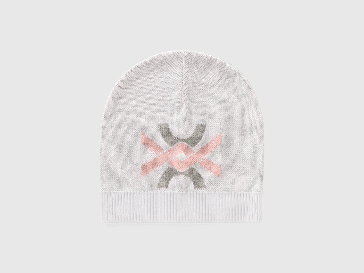 Cuffietta 100% cotone con logo da bambino bianco panna | Benetton Outlet