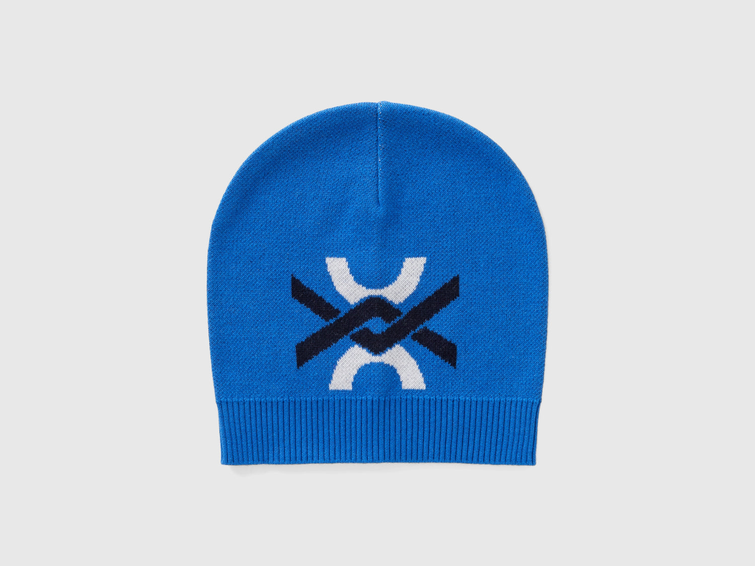 Cuffietta 100% cotone con logo da bambino bluette | Benetton Outlet