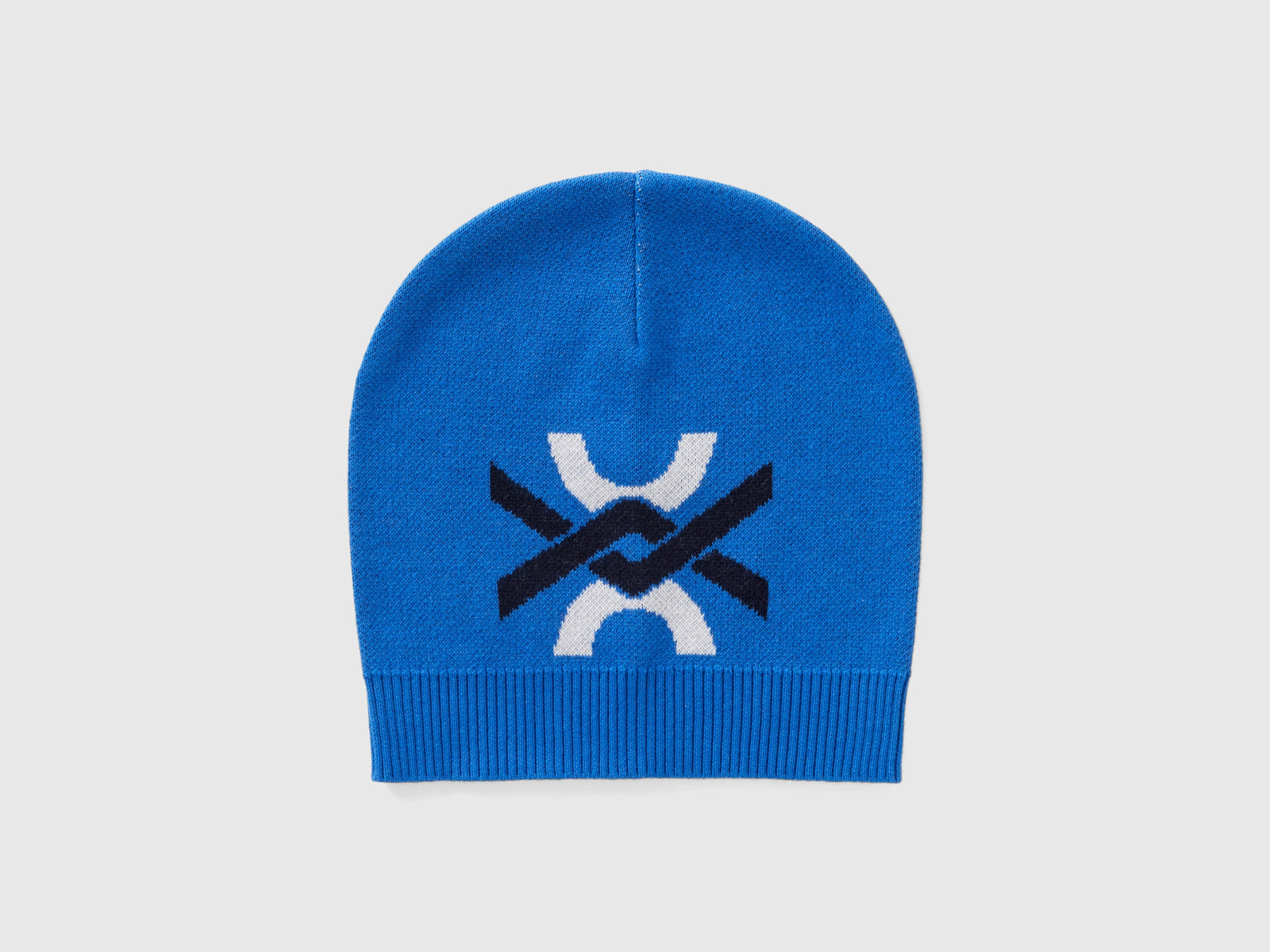 Cuffietta 100% cotone con logo da bambino bluette | Benetton Outlet