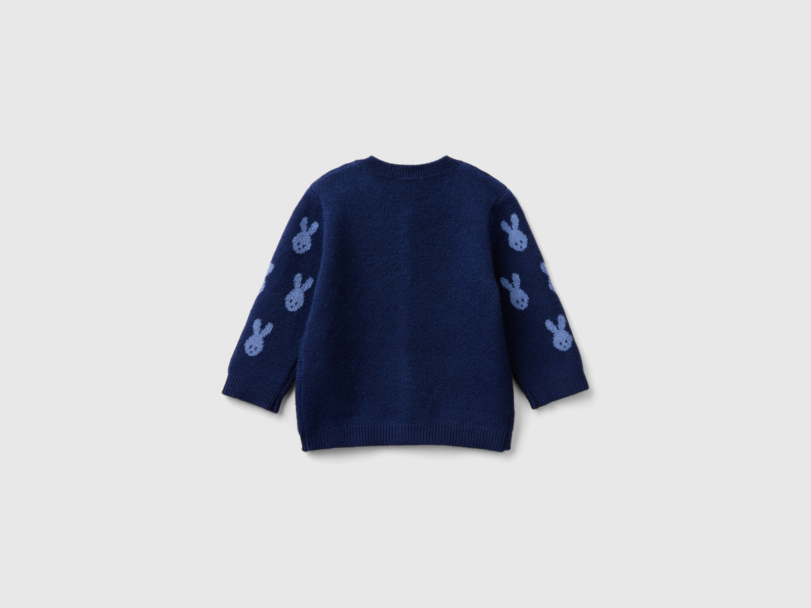 Cardigan with bunny inlay da neonato blu scuro 2 | Benetton Outlet