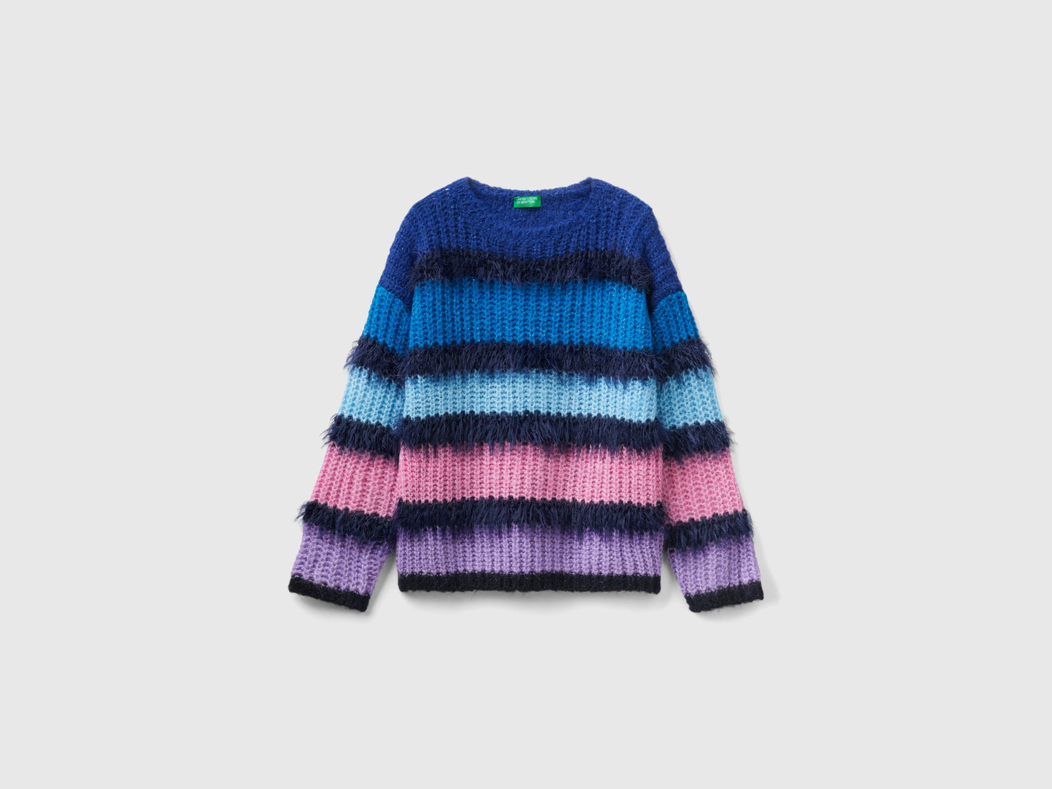 Maglioncino a righe con lurex da bambina multi-color | Benetton Outlet