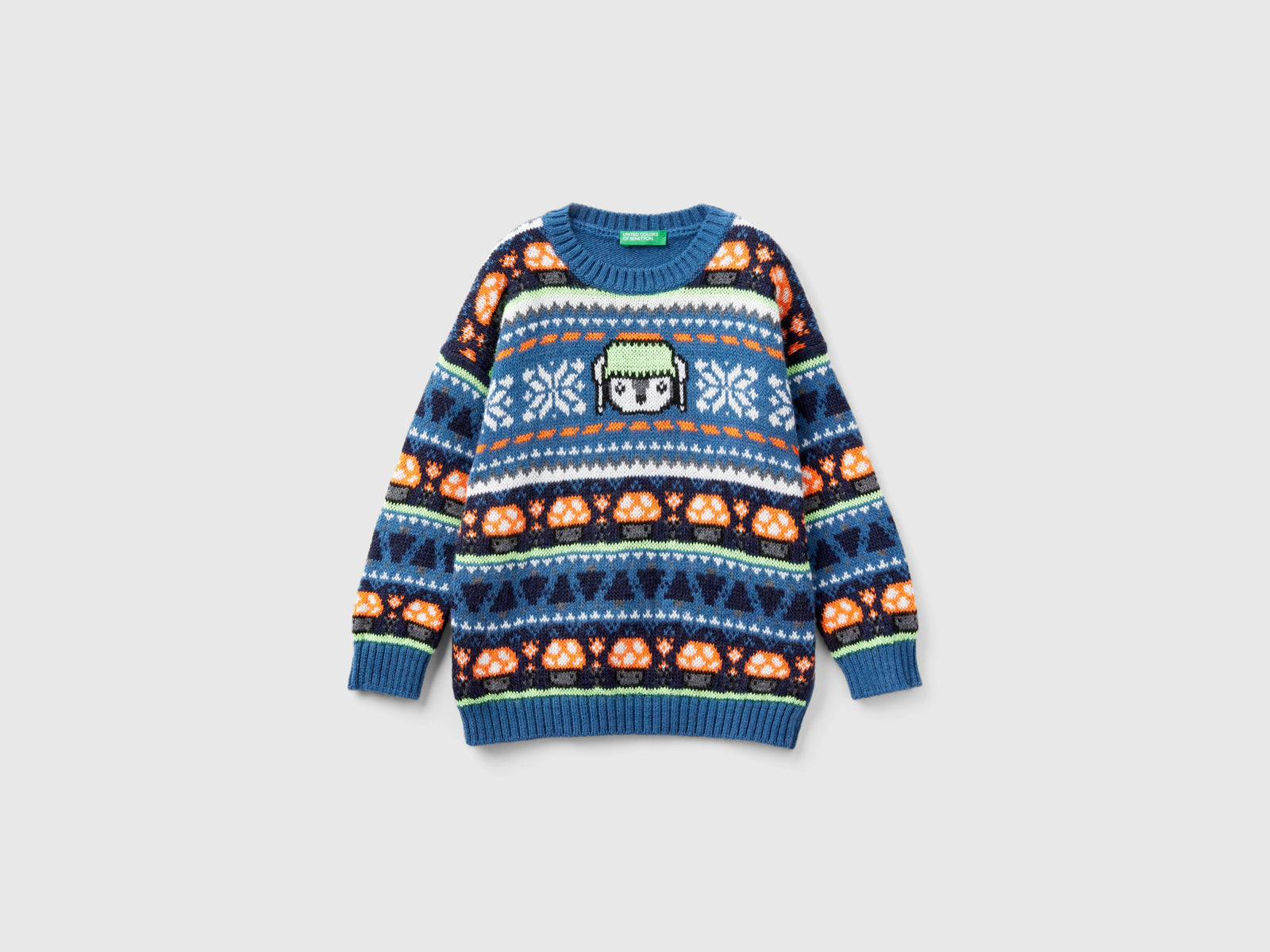 Maglia jacquard in misto lana da bimbo multi-color | Benetton Outlet