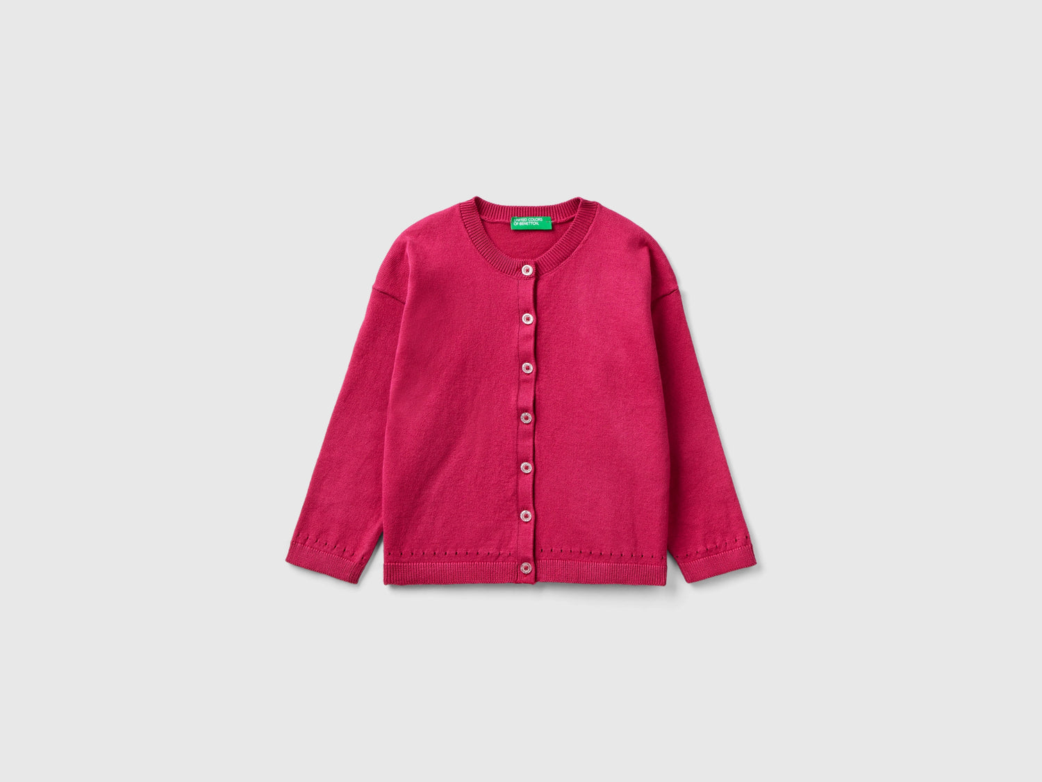 Cardigan con bottoni glitter da bimba ciclamino | Benetton Outlet