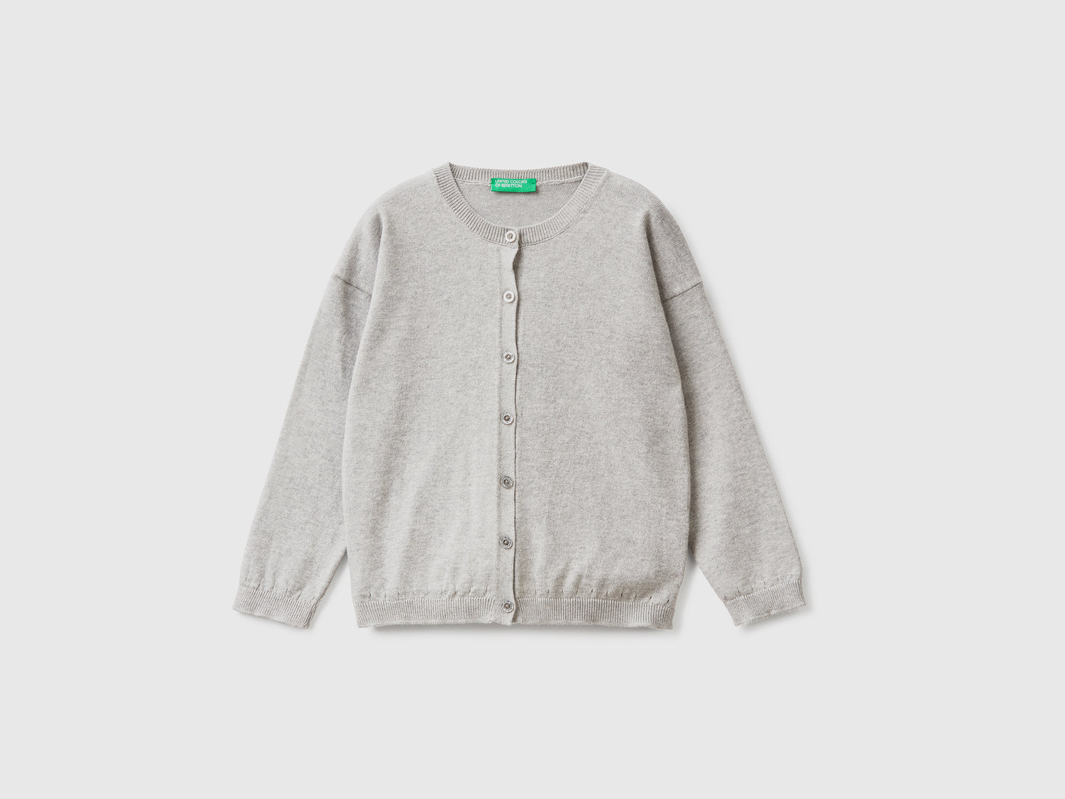 Cárdigan con botones de purpurina da bimba grigio chiaro | Benetton Outlet