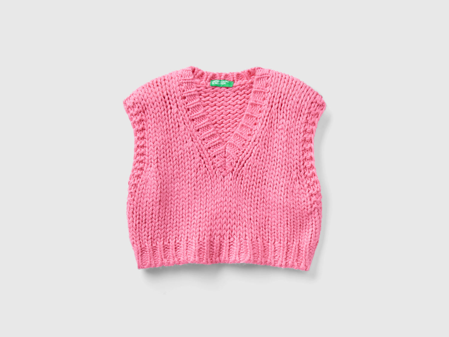 Gilet corto boxy fit da bambina rosa | Benetton Outlet
