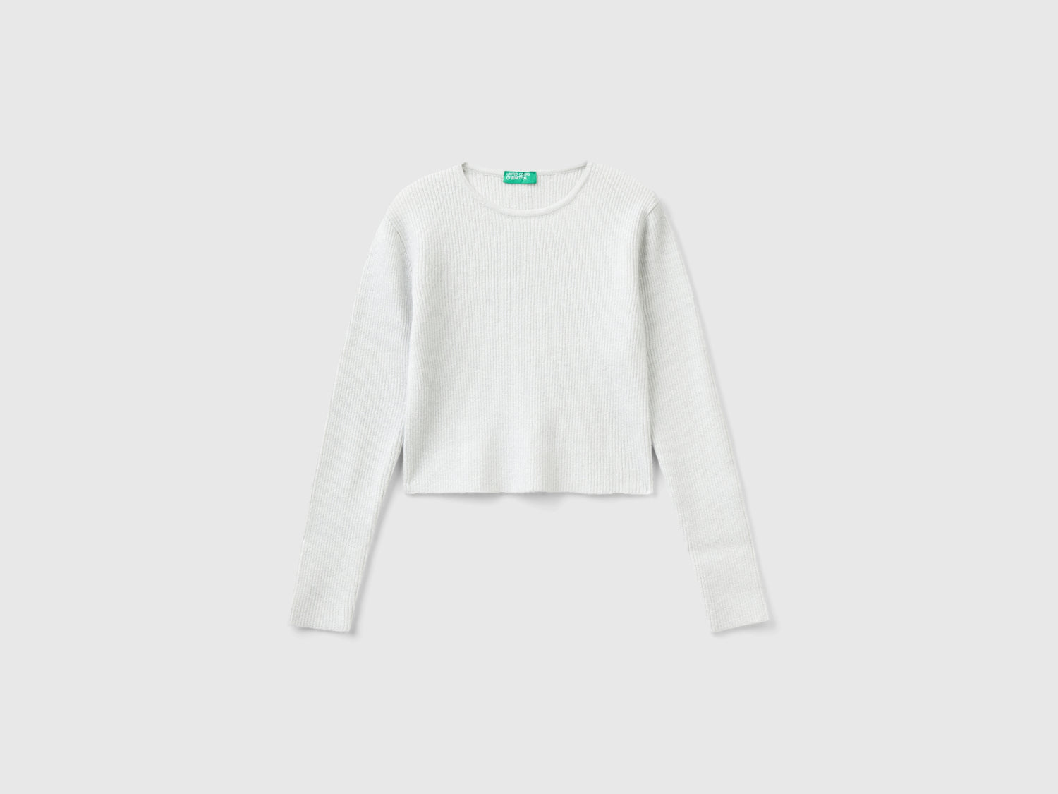 Maglia con lurex da bambina bianco | Benetton Outlet