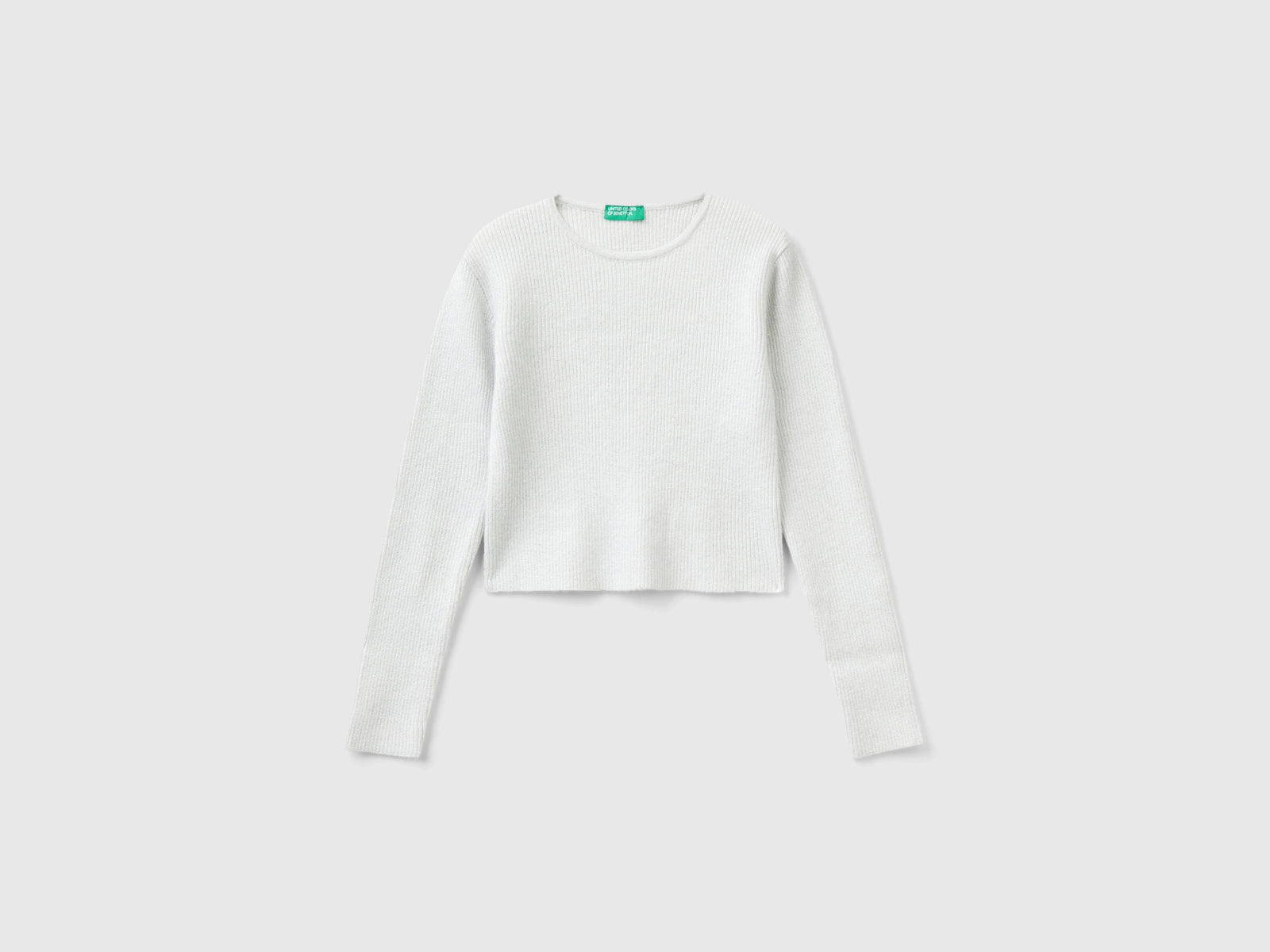 Maglia con lurex da bambina bianco | Benetton Outlet