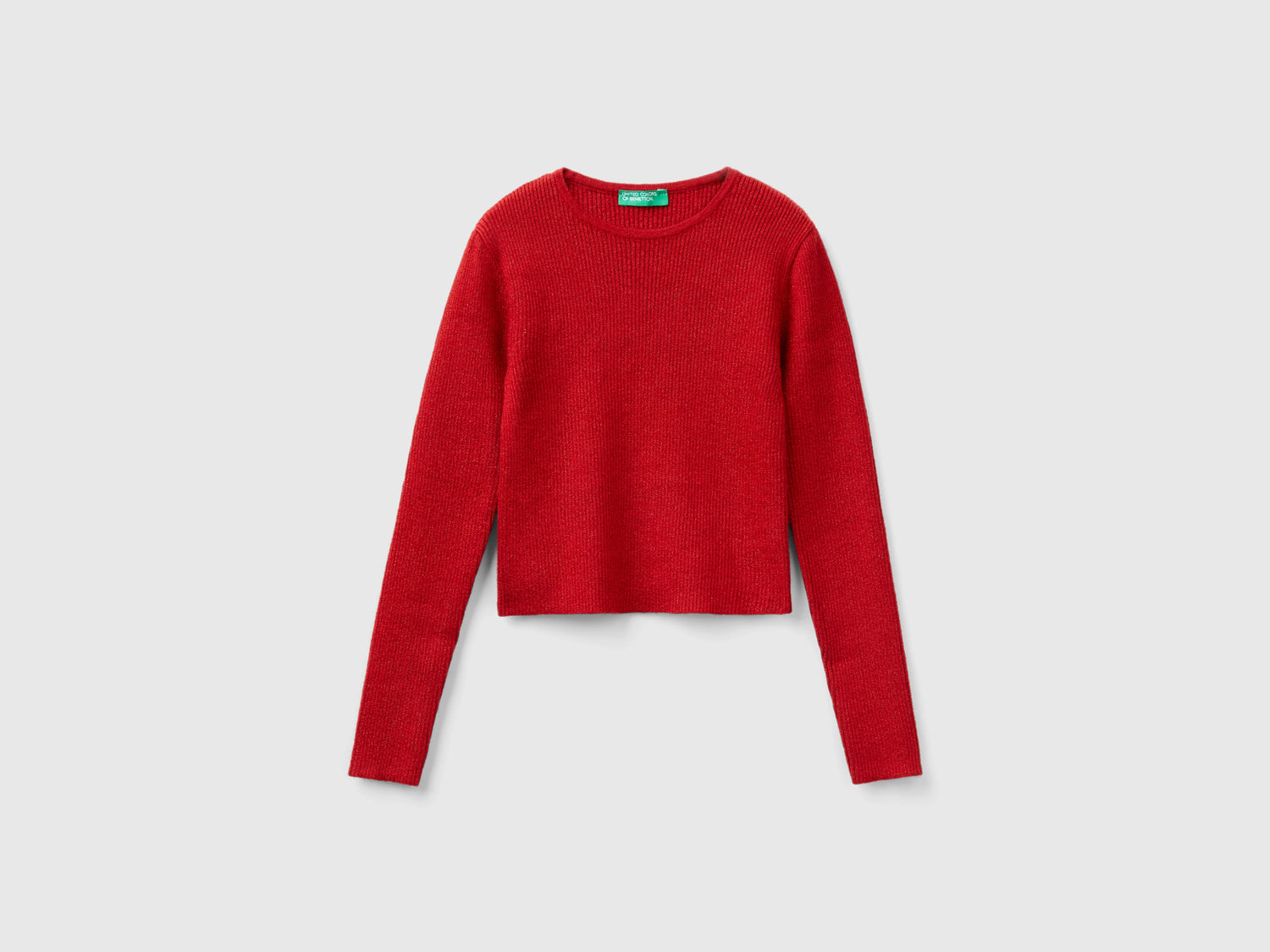 Maglia con lurex da bambina rosso | Benetton Outlet