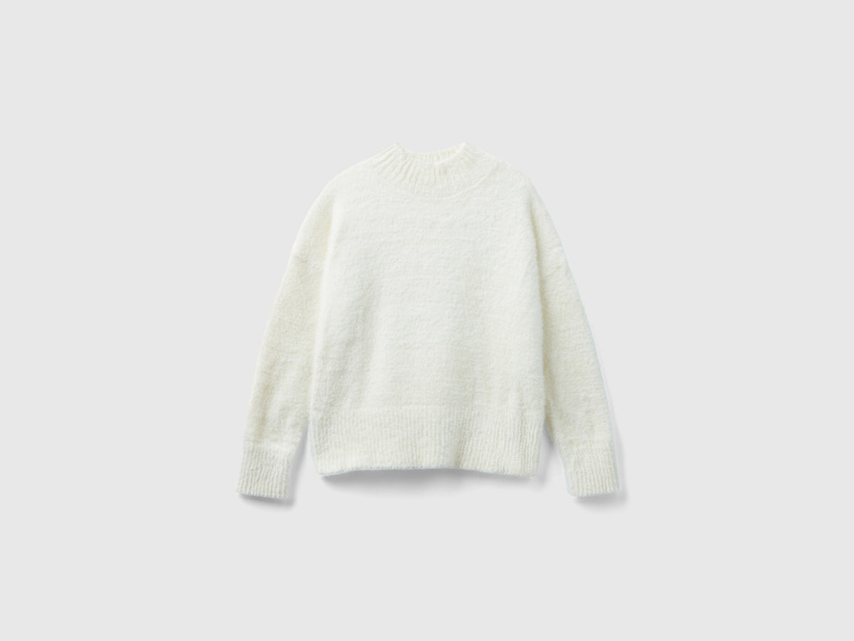 Maglia lupetto in filato peloso