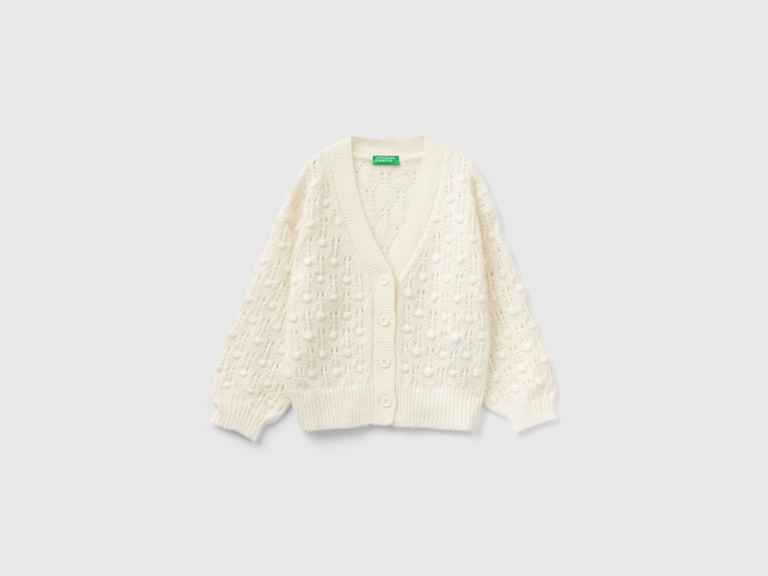 Cárdigan de punto con botones da bimba bianco | Benetton Outlet