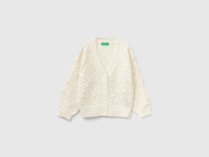 Cardigan lavorato con bottoni