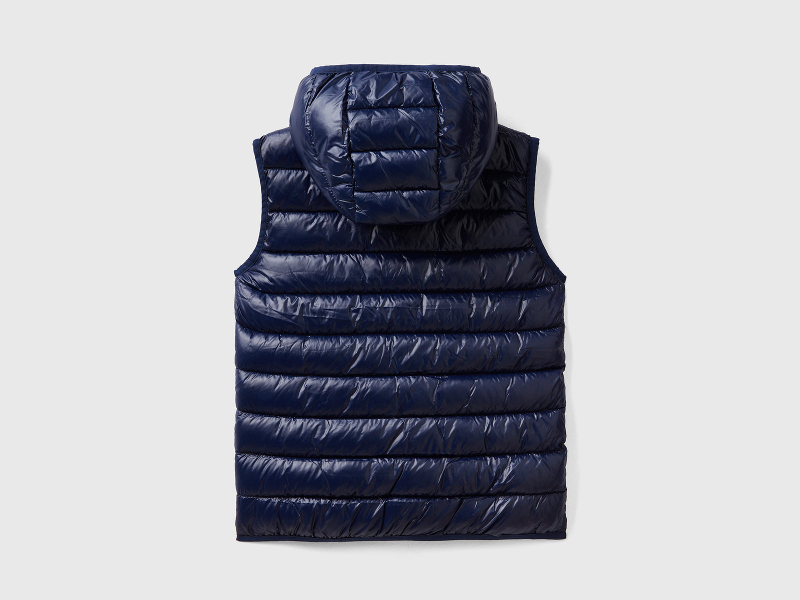 Chaleco acolchado con capucha da bambina blu scuro 2 | Benetton Outlet