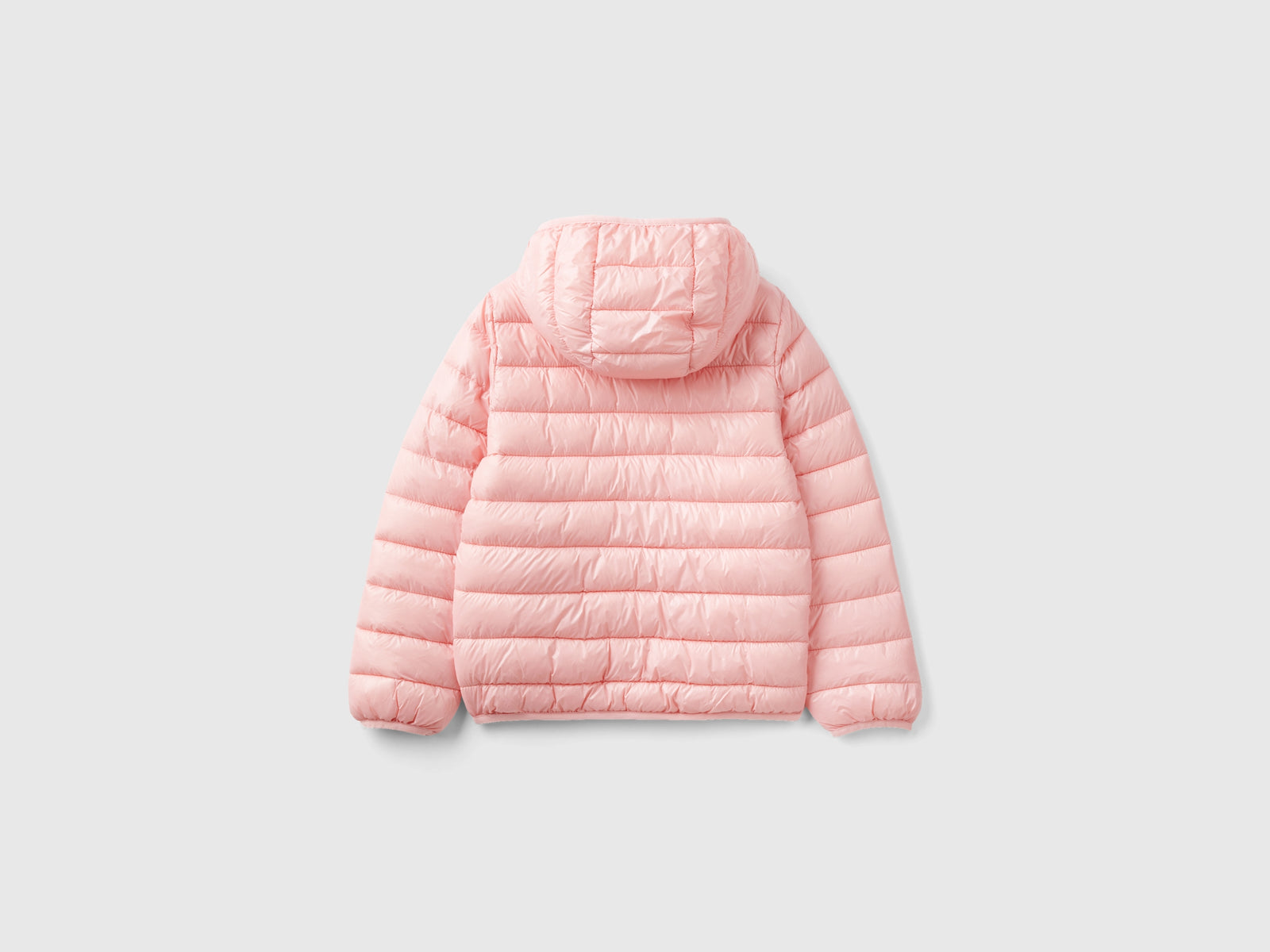 Chaqueta acolchada con capucha da bambina rosa 2 | Benetton Outlet