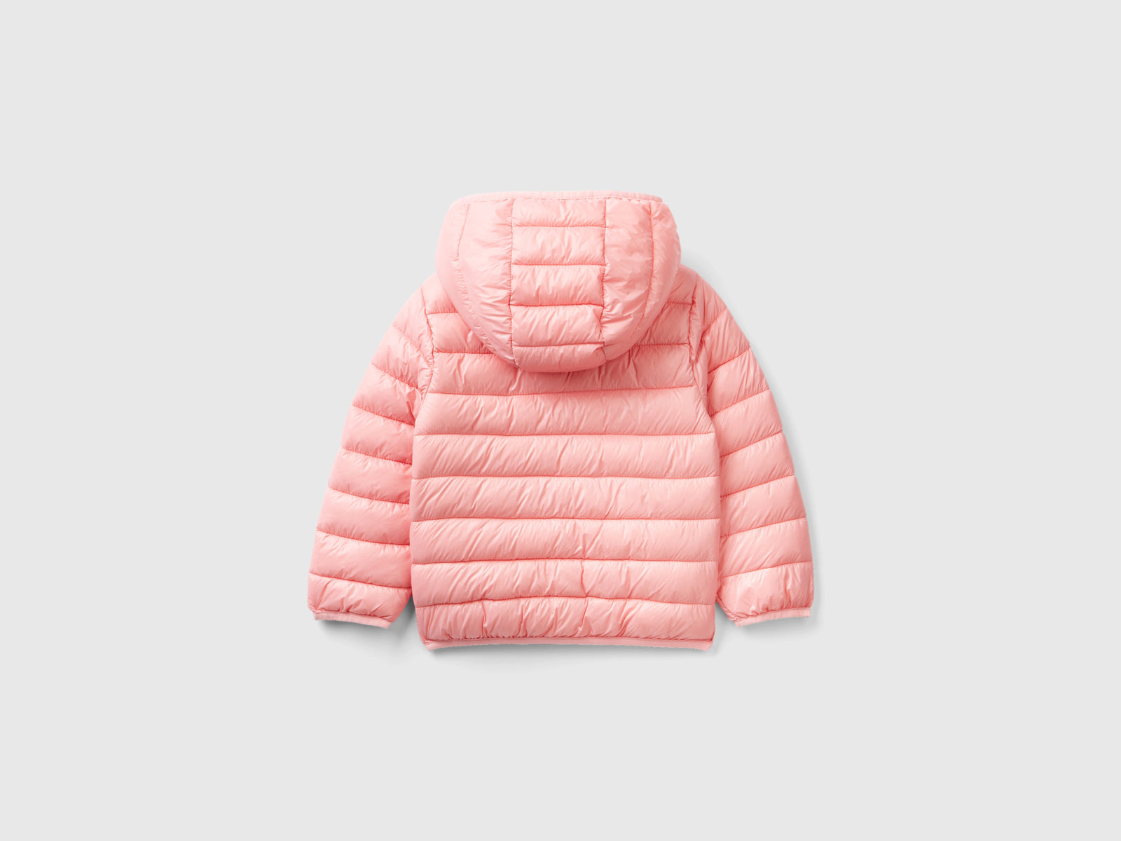 Giubbotto imbottito con cappuccio da bimba rosa 2 | Benetton Outlet