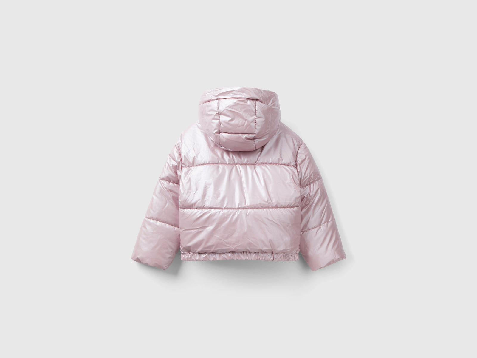 Piumino in nylon lucido da bambina rosa 2 | Benetton Outlet