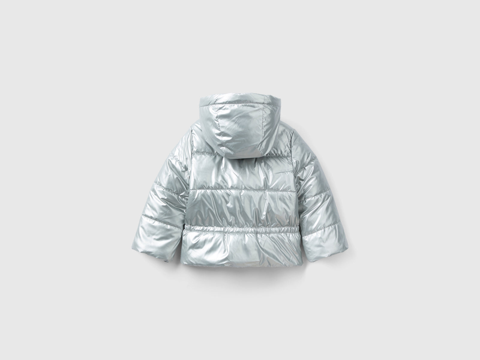 Chaqueta de plumón de nailon brillante da bimba argento 2 | Benetton Outlet