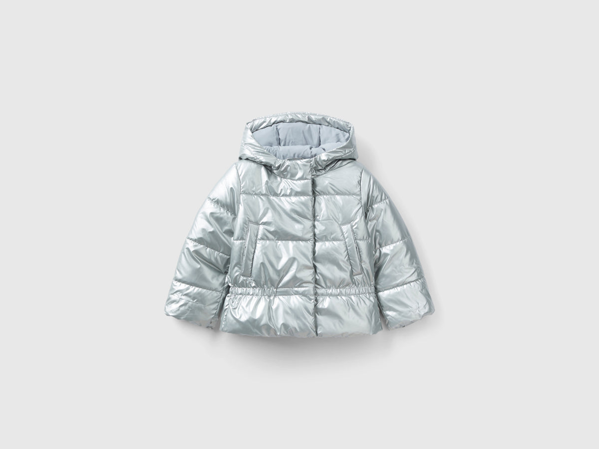 Chaqueta de plumón de nailon brillante