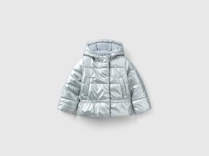 Chaqueta de plumón de nailon brillante