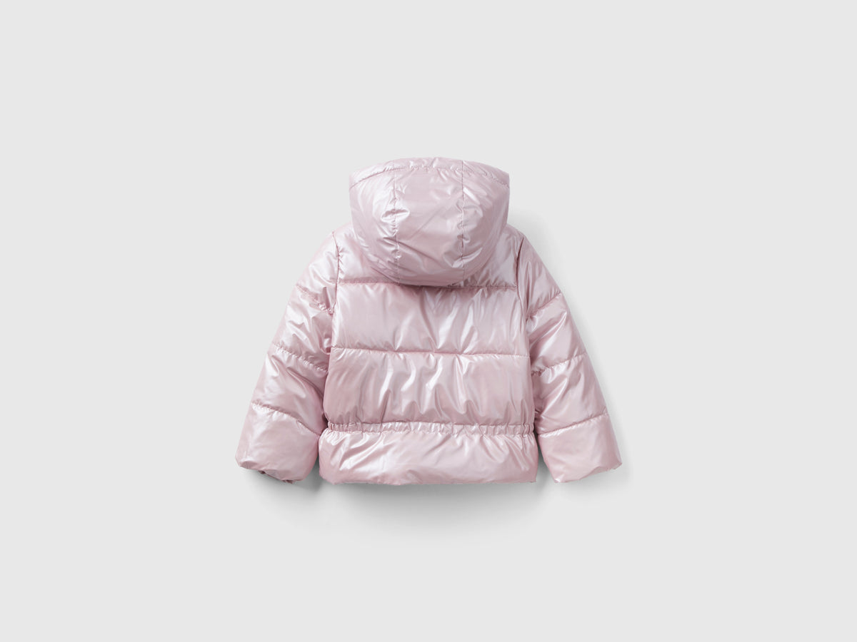 Chaqueta de plumón de nailon brillante