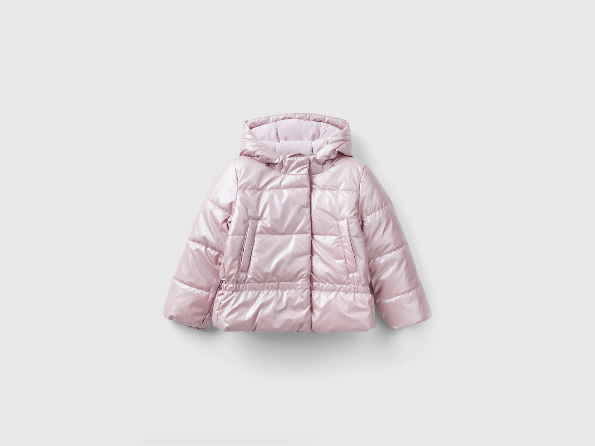 Chaqueta de plumón de nailon brillante
