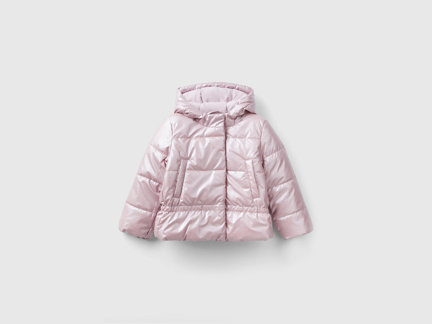 Chaqueta de plumón de nailon brillante da bimba rosa | Benetton Outlet