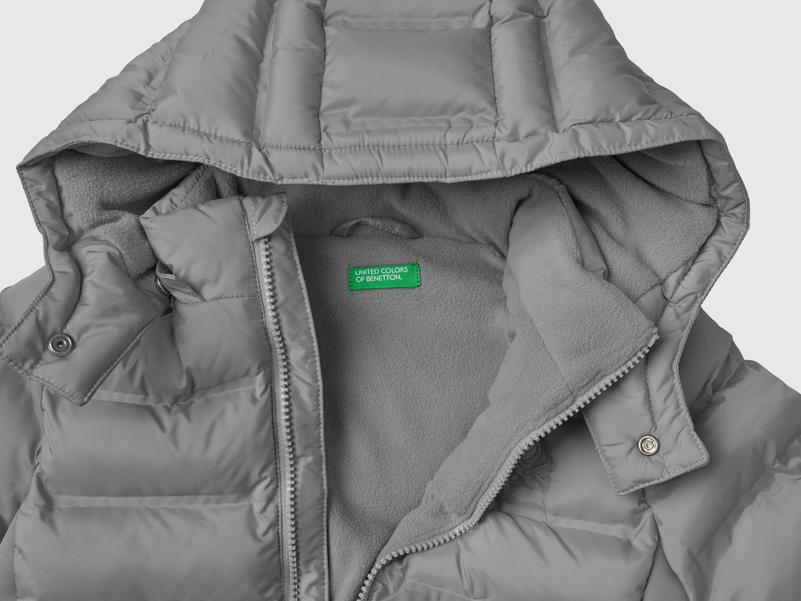 Giubbotto con dettagli in neoprene da bimbo grigio chiaro 3 | Benetton Outlet