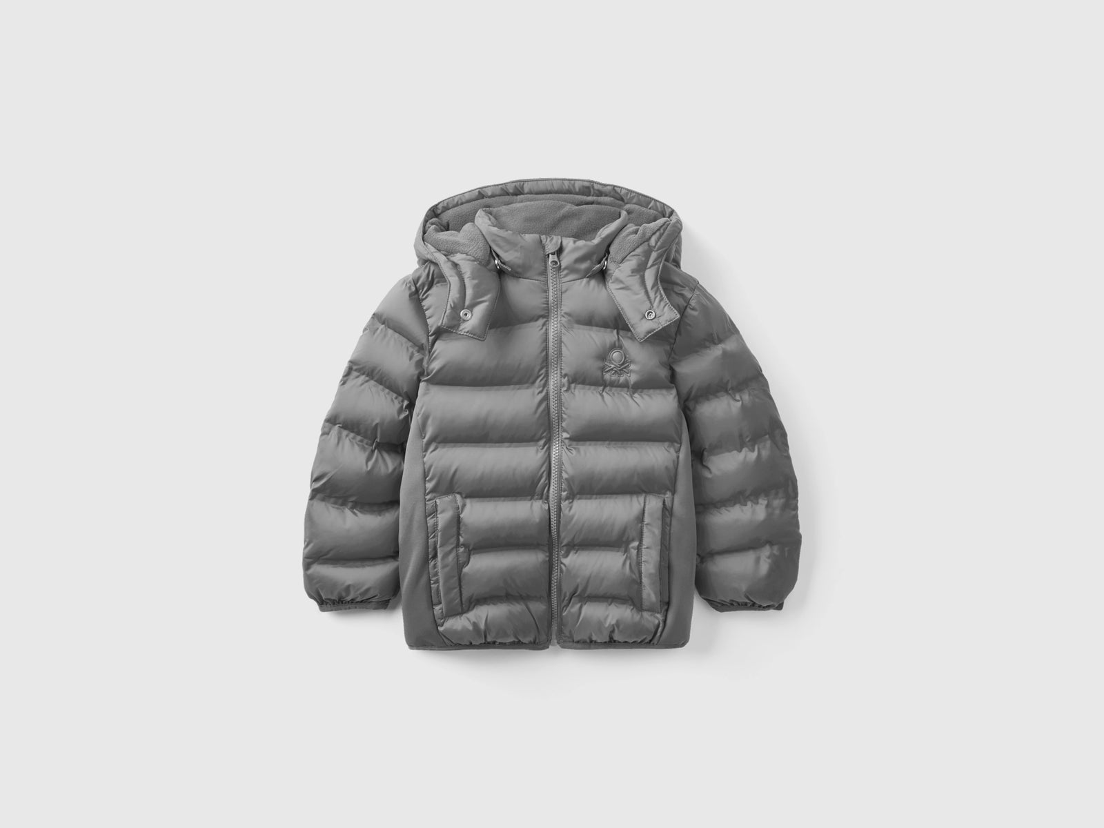 Giubbotto con dettagli in neoprene da bimbo grigio chiaro | Benetton Outlet