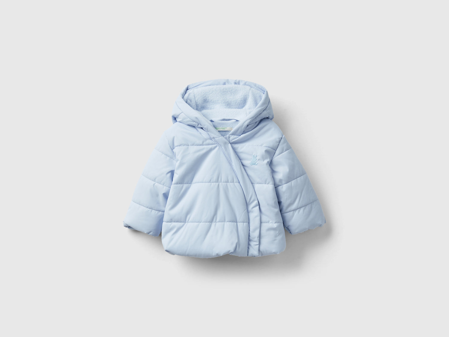 Padded jacket with hood da neonato celeste | Benetton Outlet