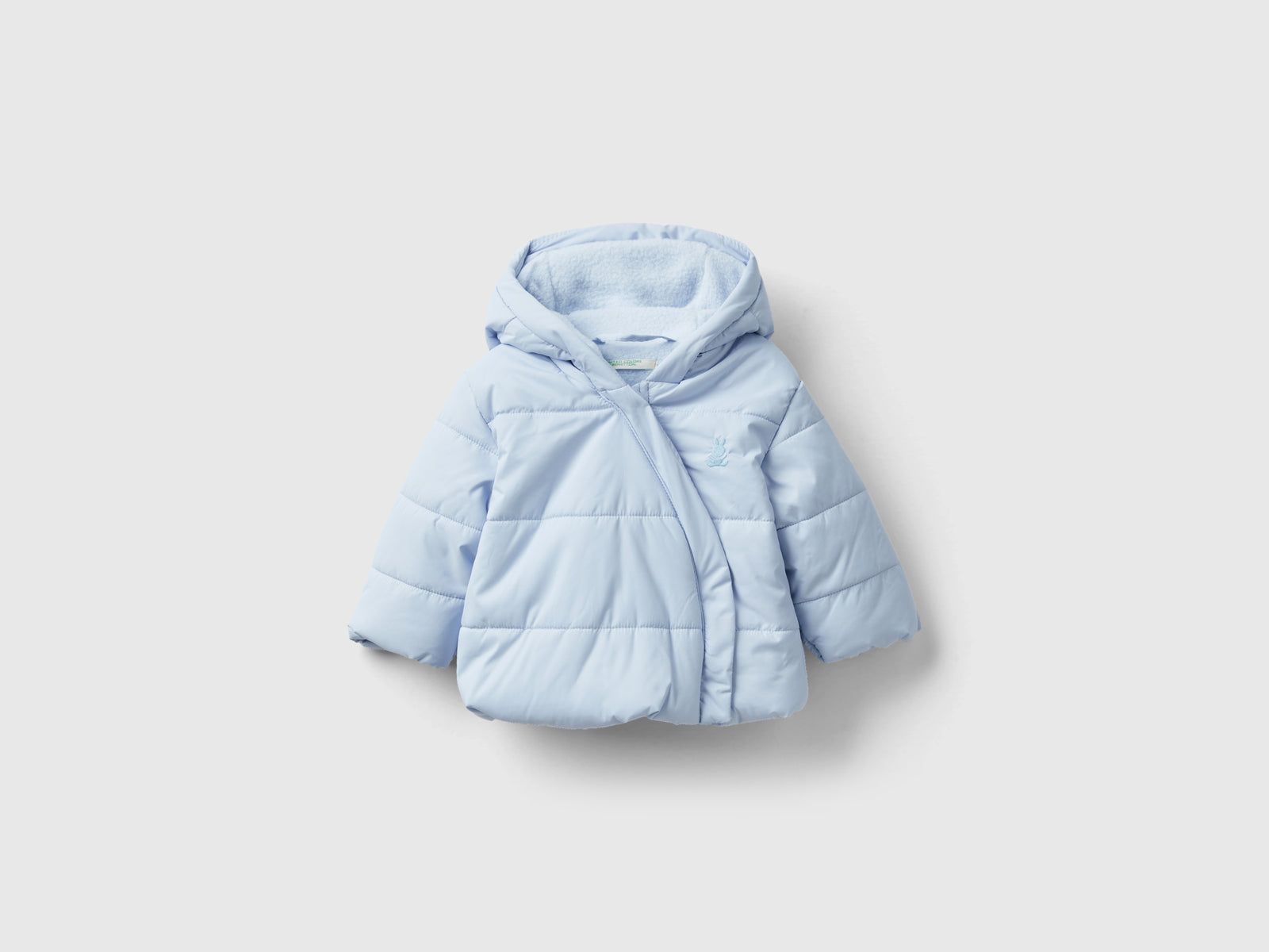 Padded jacket with hood da neonato celeste | Benetton Outlet