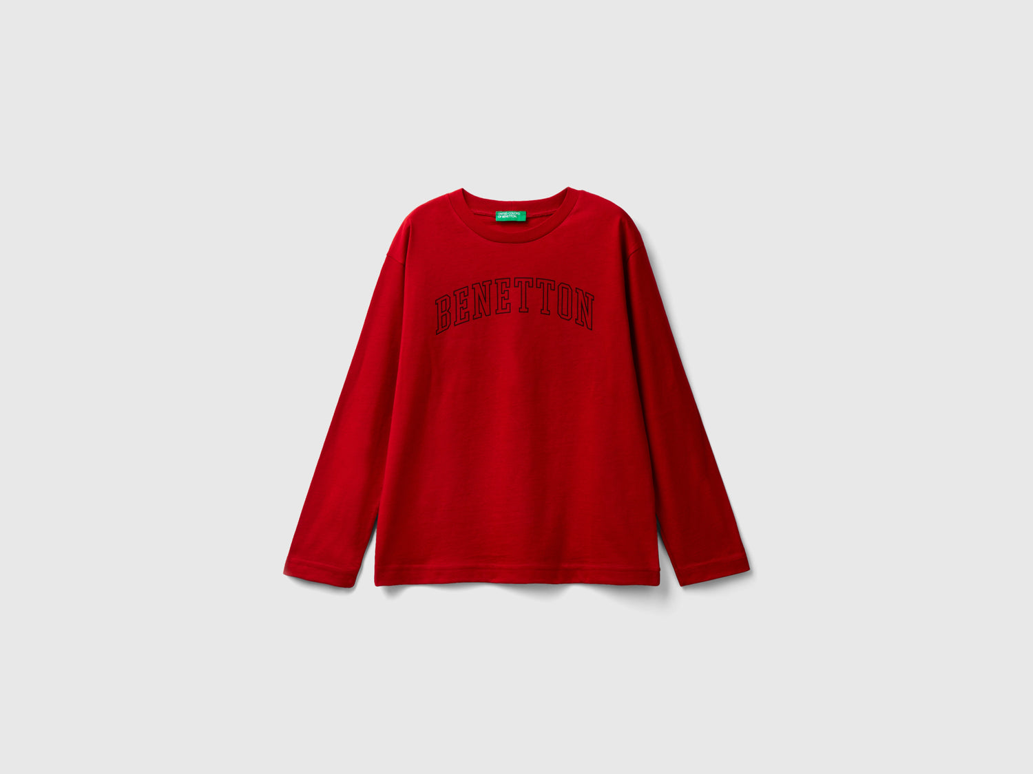 Camiseta de manga larga con logo da bambino rosso | Benetton Outlet