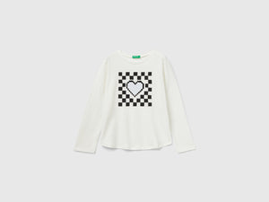 T-shirt 100% cotone con paillettes